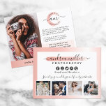 Postal Foto de marketing de fotógrafo Minimalista de oro<br><div class="desc">Elegante, minimalista, con un estilo de color oro subió de moda, crean el tema femenino perfecto para estilistas, maquilladores, profesionales en peluquerías y uñas, y más allá. •Personalízalo! Haga clic en el botón "Personalizar" para cambiar los tipos de letra, el tamaño y el diseño. Los iconos de los medios sociales...</div>
