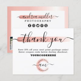 Postal Foto de marketing Minimalista de Rosa Gold