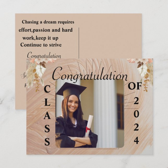 Postal Foto de mensaje de graduación personalizado (Anverso / Reverso)