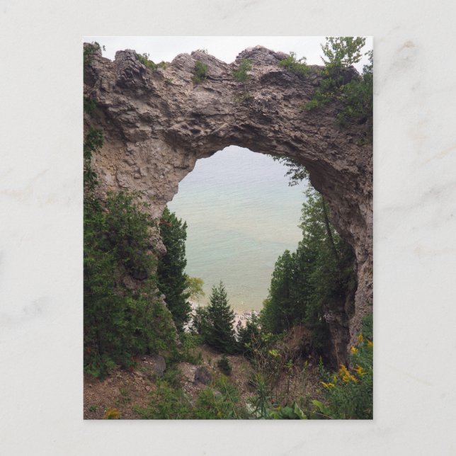 Postal Foto de Michigan Arch Rock Geology (Anverso)