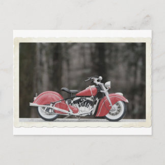 Postal Foto de motocicleta de color antiguo