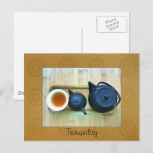 Postal Foto de Naturaleza Muerta de Configuración de Té c