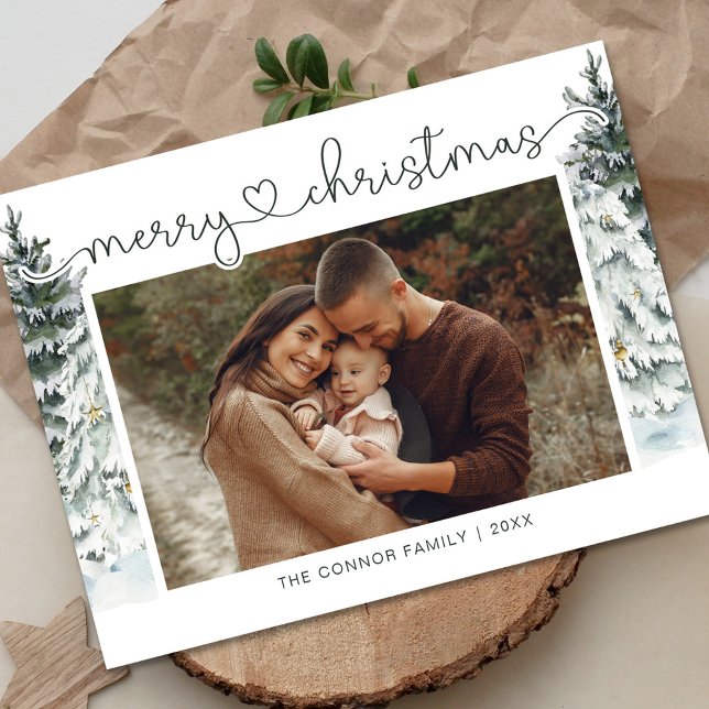 Postal Foto de Navidad con Caligrafía Moderna y Elegante (Subido por el creador)