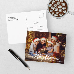 Postal Foto de Navidad de Familia Feliz