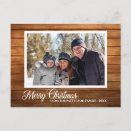 Postal Foto de Navidad Nombre de la Familia Estilo de Mad