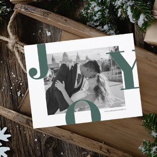 Postal Foto de Navidades JOY modernos   Minimalista