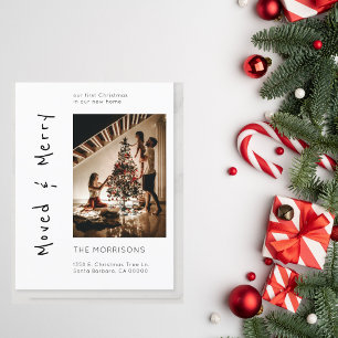 Postal Foto de navidades mudada y con una nueva dirección
