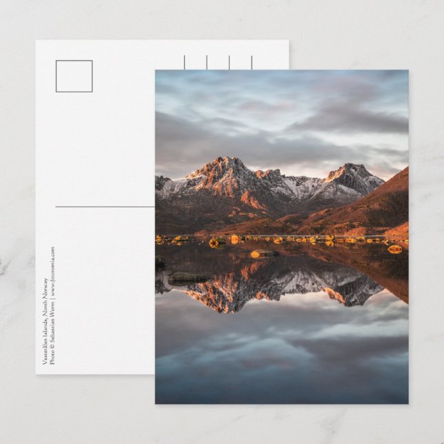 Postal Foto de paisaje de montañas de Noruega (Anverso / Reverso)