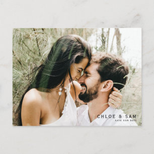 Postal Foto de pareja moderna Código QR Guardar la fecha