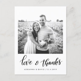 Postal Foto de pareja moderna con amor y escritura de agr