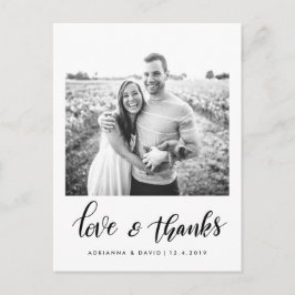 Postal Foto de pareja moderna con amor y escritura de agr