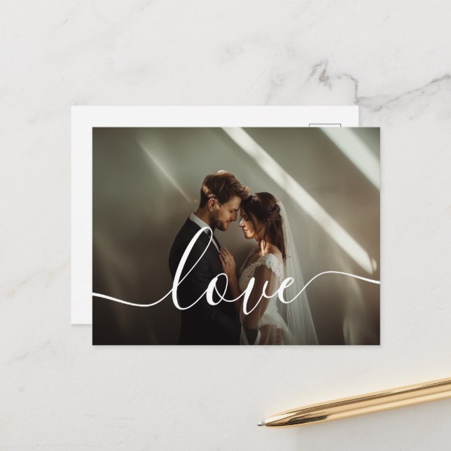 Postal Foto de pareja personalizada 'Amor' (Anverso/Reverso In Situ)