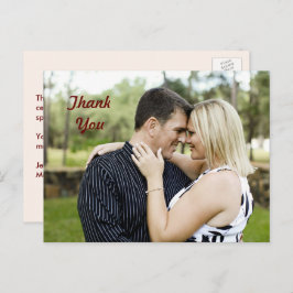 Postal Foto de pareja personalizada Gracias Postcard