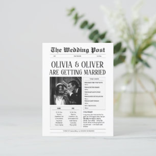 Postal Foto de periódico divertida en blanco y negro de b