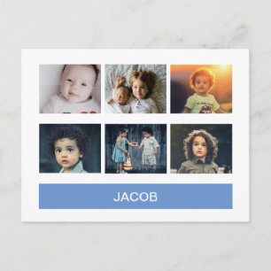 Postal Foto de Personalizado azul Pastel - Personalizada