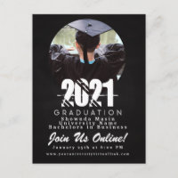 Foto de pizarra de tiza de graduación virtual mode