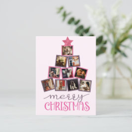Postal Foto de presupuesto Navidades rosados navideños má