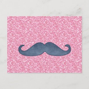POSTAL FOTO DE PURPURINA ROSA DE MUSTACHE AZUL GRIS