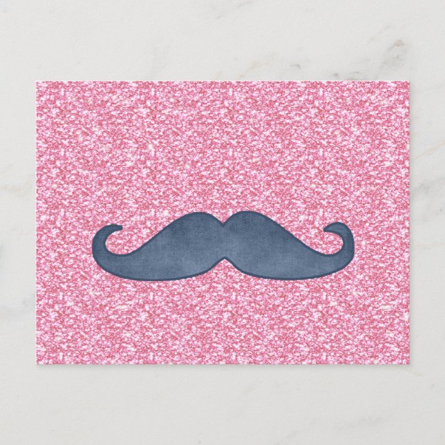 POSTAL FOTO DE PURPURINA ROSA DE MUSTACHE AZUL GRIS (Anverso)