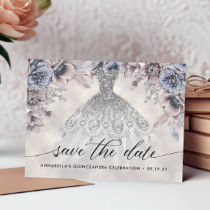 Postal Foto de quinceañera con flores de moda para guarda