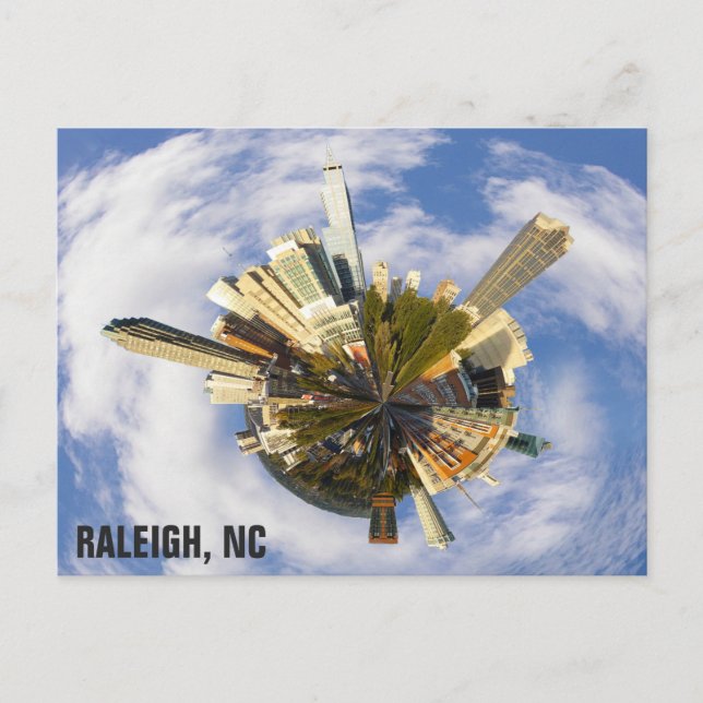 Postal Foto de Raleigh North Carolina de la Línea Única d (Anverso)