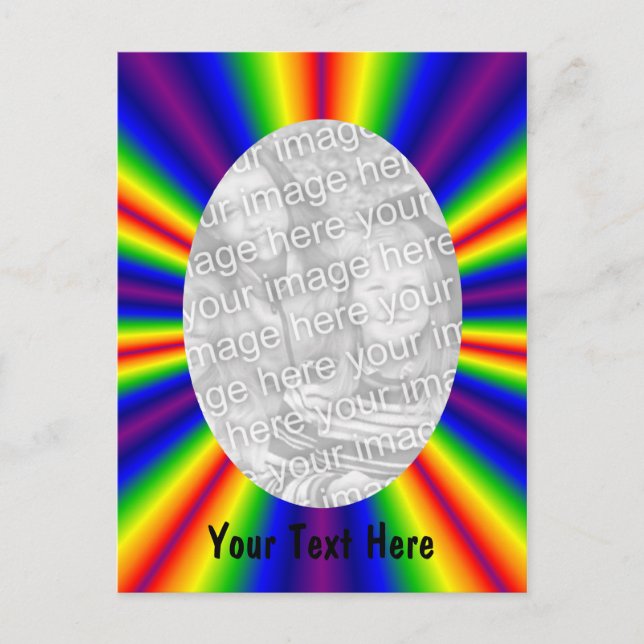 Postal Foto de Rays Coloridos con Arcoiris (Anverso)