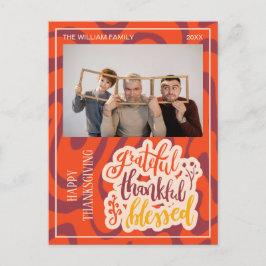 Postal Foto de Retro Wave Agradecido Agradecida Bendito 