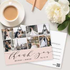 Postal Foto de Rubor caligraphy Script Gracias Postcard