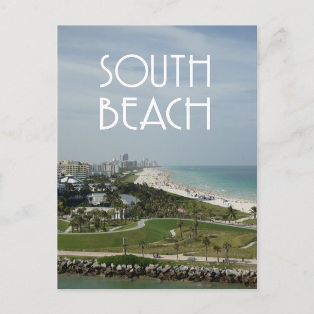 Postal Foto de South Beach en Miami (Anverso)