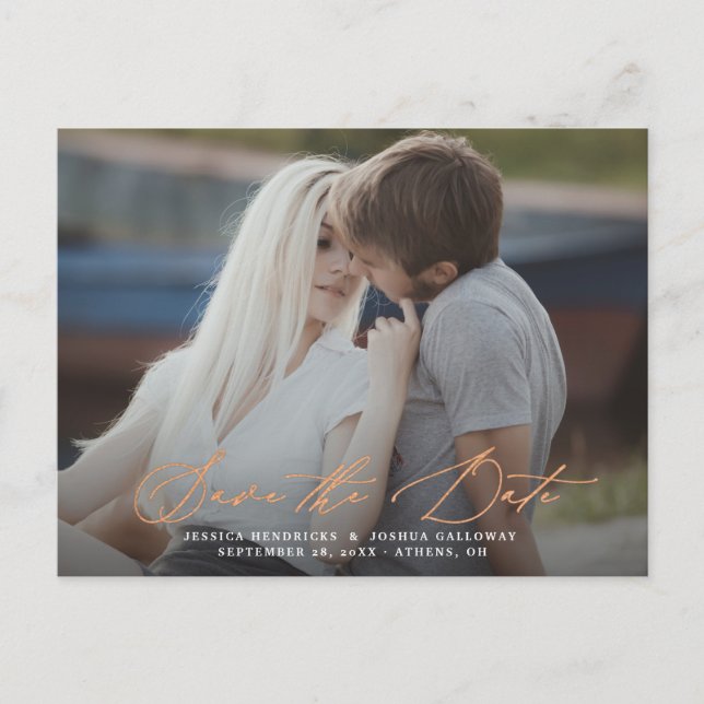 Postal Foto de superposición de caligrafía de cobre Guard (Anverso)