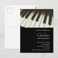 Foto de teclas de piano en B&N con estilo - Invita
