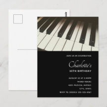 Foto de teclas de piano en B&N con estilo - Invita