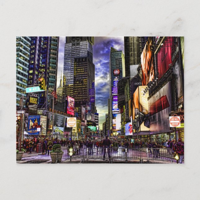 Postal Foto de Times Square en HDR. (Anverso)