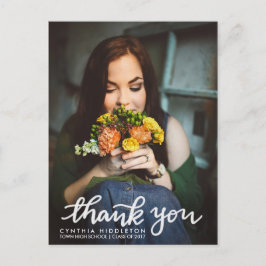 Postal Foto de tipografía de agradecimiento a la graduaci