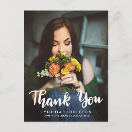 Postal Foto de tipografía de agradecimiento de graduación