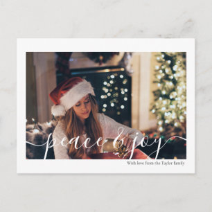 Postal Foto De Tipografía De Paz Y Alegría De Los navidad