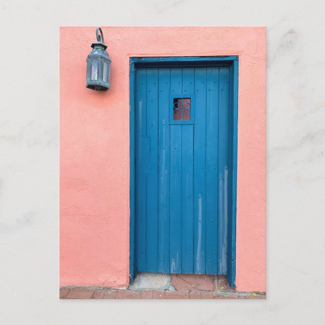 Postal Foto de Tucson Arizona, de color rosa y azul (Anverso)