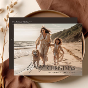 Postal Foto de vacaciones de Navidades familiares moderno