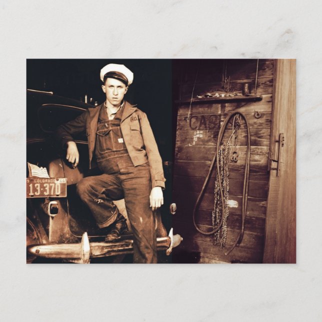 Postal Foto de venado mecánico joven (Anverso)