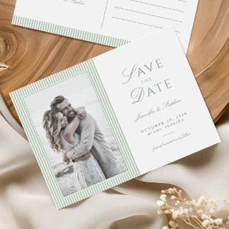 Postal Foto de Verde Salvia Save the Date