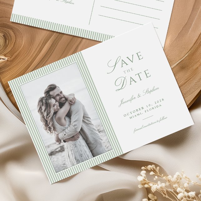 Postal Foto de Verde Salvia Save the Date (Subido por el creador)