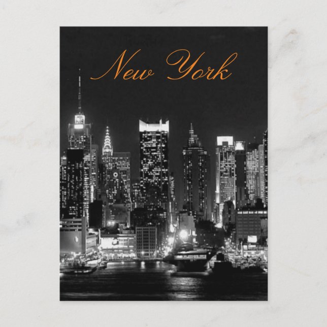 Postal Foto de viaje de la ciudad de Nueva York de Black  (Anverso)