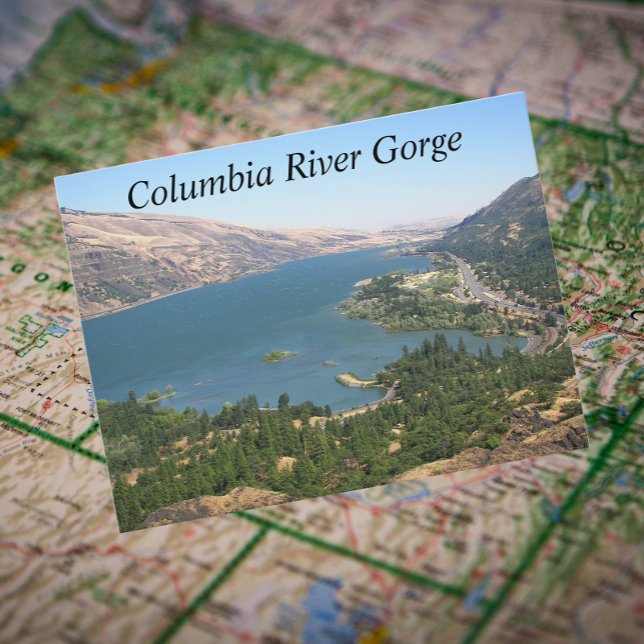 Postal Foto de viaje de la garganta del río Columbia (In Situ Map)