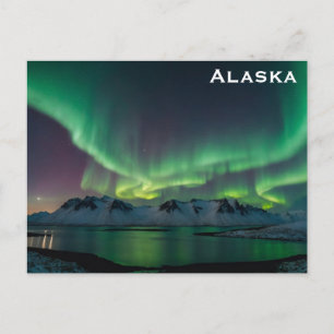 Postal Foto de viaje de las Luces del Norte de Alaska