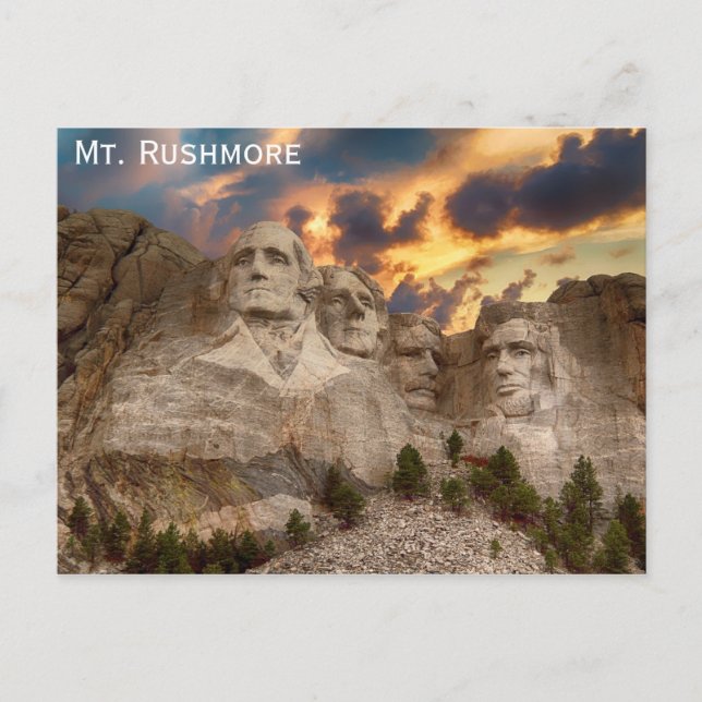 Postal Foto de viaje de Mount Rushmore Dakota del Sur (Anverso)