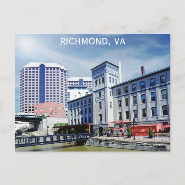 Postal Foto de viaje de Richmond Virginia Canal Walk (Anverso)