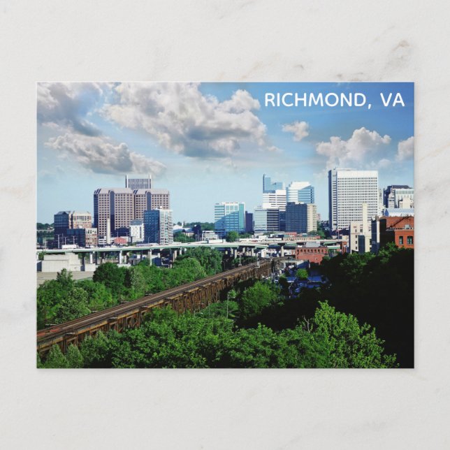 Postal Foto de viaje de Richmond Virginia City Skyline (Anverso)