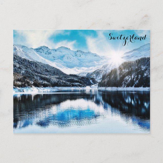 Postal Foto de viaje de Suiza para los Alpes (Anverso)