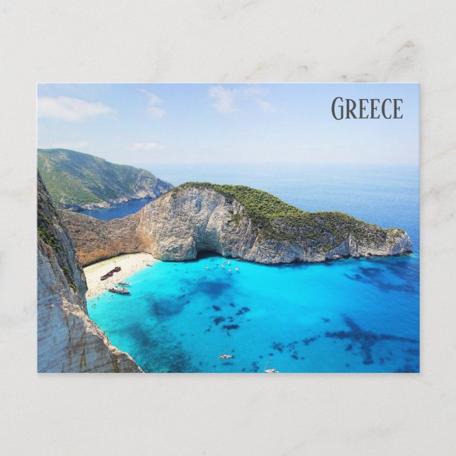 Postal Foto de viaje de Zakynthos, isla de Grecia (Anverso)