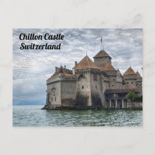 Postal Foto de viaje del castillo de Chillon de Suiza